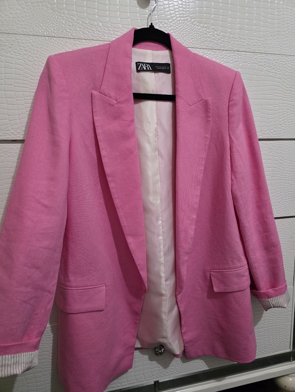 Zara Pink Blazer -  Single-Breasted Jacket
